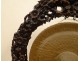 Large Indochinese gong, exotic wood, carved copper, Indochina, Vietnam, 20th century
