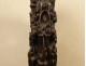 Large Indochinese gong, exotic wood, carved copper, Indochina, Vietnam, 20th century