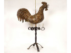 Antique weather vane, large church rooster, copper bell tower, 18th century