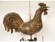 Antique weather vane, large church rooster, copper bell tower, 18th century