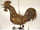 Antique weather vane, large church rooster, copper bell tower, 18th century