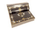 Writing desk in blackened wood with gilded brass marquetry Tahan Paris Napoleon III 19th century