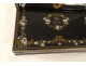 Writing desk in blackened wood with gilded brass marquetry Tahan Paris Napoleon III 19th century