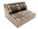 Writing desk in blackened wood with gilded brass marquetry Tahan Paris Napoleon III 19th century