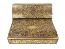 Boulle marquetry writing desk in gilded brass and wood, Tahan Paris, Napoleon III, 19th century