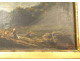 HSP painting landscape mountains woman shepherdess flock gilded frame 19th century