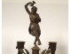 Pair of large 6-light bronze candelabras Bacchus Ariane Napoleon III 19th century