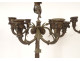 Pair of large 6-light bronze candelabras Bacchus Ariane Napoleon III 19th century