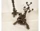 Pair of large 6-light bronze candelabras Bacchus Ariane Napoleon III 19th century