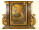 Oratory, polychrome wood prayer desk, Motte-Picquet family, Brittany, 18th century