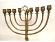 Jewish Candlestick Bronze 9 Branches Hanukkah Menorah Star 19th Century