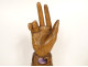 Reliquary arm carved wood Saint Nicholas amethyst early 19th century
