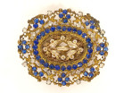 Reliquaire médaillon laiton doré strass Saints Reine Valentin Robert XIXème