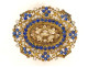 Reliquary medallion gilded brass rhinestones Saints Queen Valentin Robert XIXth