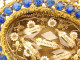 Reliquary medallion gilded brass rhinestones Saints Queen Valentin Robert XIXth