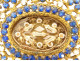 Reliquary medallion gilded brass rhinestones Saints Queen Valentin Robert XIXth