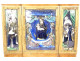 Limoges enamel triptych Assumption Virgin Mary angels St Peter king 19th century