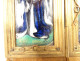 Limoges enamel triptych Assumption Virgin Mary angels St Peter king 19th century