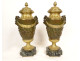 Pair of large bronze cassolettes, pots and vases, Clodion Barbedienne model, 19th century