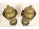 Pair of large bronze cassolettes, pots and vases, Clodion Barbedienne model, 19th century
