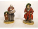 2 German porcelain sculptures Eckert &amp; Cie beggar woman children 19th century