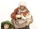 2 German porcelain sculptures Eckert &amp; Cie beggar woman children 19th century