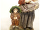 2 German porcelain sculptures Eckert &amp; Cie beggar woman children 19th century