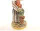 2 German porcelain sculptures Eckert &amp; Cie beggar woman children 19th century
