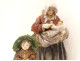2 German porcelain sculptures Eckert &amp; Cie beggar woman children 19th century