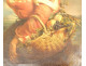 HST painting by Giuseppe Mazzolini, young girl with basket fleeing the storm, 19th century
