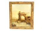 HST tableau paysage italien Capriccio ruines Venise Arc Triomphe Guardi 19è