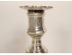 Pair of Louis XIV candlesticks, silver-plated metal, Christofle, 19th century