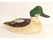 Duck decoy, polychrome carved wood, late 19th century folk art