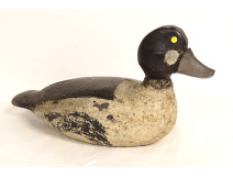 Duck decoy, polychrome carved wood, late 19th century folk art