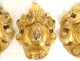 3 decorative elements carved gilded wood ornaments woodwork 18th century