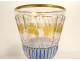 Charles X crystal stemmed glass, gilded enamel, St-Louis Baccarat vine, 19th century