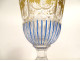 Charles X crystal stemmed glass, gilded enamel, St-Louis Baccarat vine, 19th century