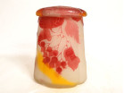 Boîte biscuits pot couvert pâte verre Gallé groseilles Art Nouveau fin XIXè
