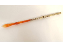 Silver gilt agate pen holder signed Mallat, patented 19th century
