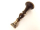 Stamp seal turned wooden handle silver metal monogram 19th century