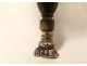 Stamp seal turned wooden handle silver metal monogram 19th century