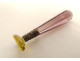 Citrine seal stamp with hearts, Fidelity, amethyst glass handle, 19th century
