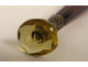 Citrine seal stamp with hearts, Fidelity, amethyst glass handle, 19th century
