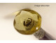 Citrine seal stamp with hearts, Fidelity, amethyst glass handle, 19th century