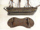 French ship model, three-masted sailing ship, mixed ship, France, 19th century