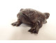 Okimono statuette weight lettered calligraphy bronze toad Japan 19th century