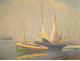 HST marine painting M. Pellerier fishing boats port Brittany Douarnenez 20th century