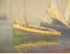 HST marine painting M. Pellerier fishing boats port Brittany Douarnenez 20th century