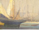 HST marine painting M. Pellerier fishing boats port Brittany Douarnenez 20th century
