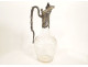 Louis XVI ewer solid silver Minerva engraved crystal Art Nouveau 19th century